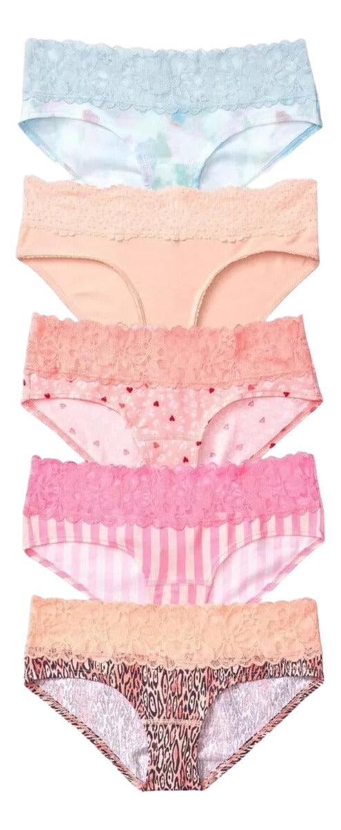 5 Pz Panties Hiphugger Encaje Victoria Secret - Talla M