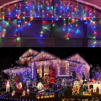 Luces Cascada Navideñas 800F Led 16.5 m C/ Enchufe Multicolor