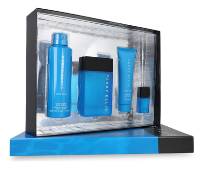 Set Perry Ellis Pure Blue Caballero Perry Elllis 4 pz - Hombre