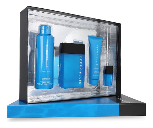 Set Perry Ellis Pure Blue Caballero Perry Elllis 4 pz - Hombre