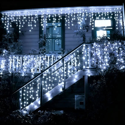 Luces Navideñas Cascada 500 Led 8 Funciones 10 Mts Blanca
