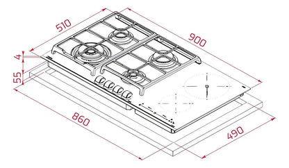 PARRILLA TEKA MAESTRO JZC 96342 BBB BK GAS + INDUCCION