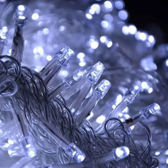 Luces Navideñas Cascada 500 Led 8 Funciones 10 Mts Blanca