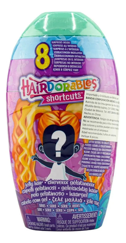 Muñeca Hairdorables Shortcuts 8 Sorpresas Incluidas Bandai - Naranja