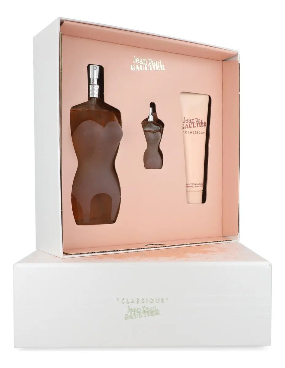 Set Jean Paul Gaultier Classique 3Pzs 100Ml Edt Spray/ Body Lotion 75Ml/ 6Ml Edt Para Mujer
