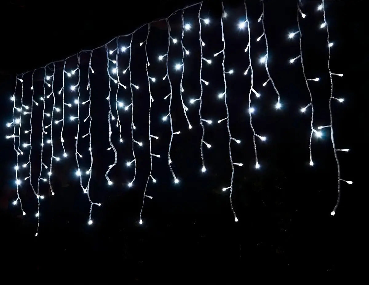 Luces Cascada Navideña 1000F Foco Led 20.5 m Luz Blanca