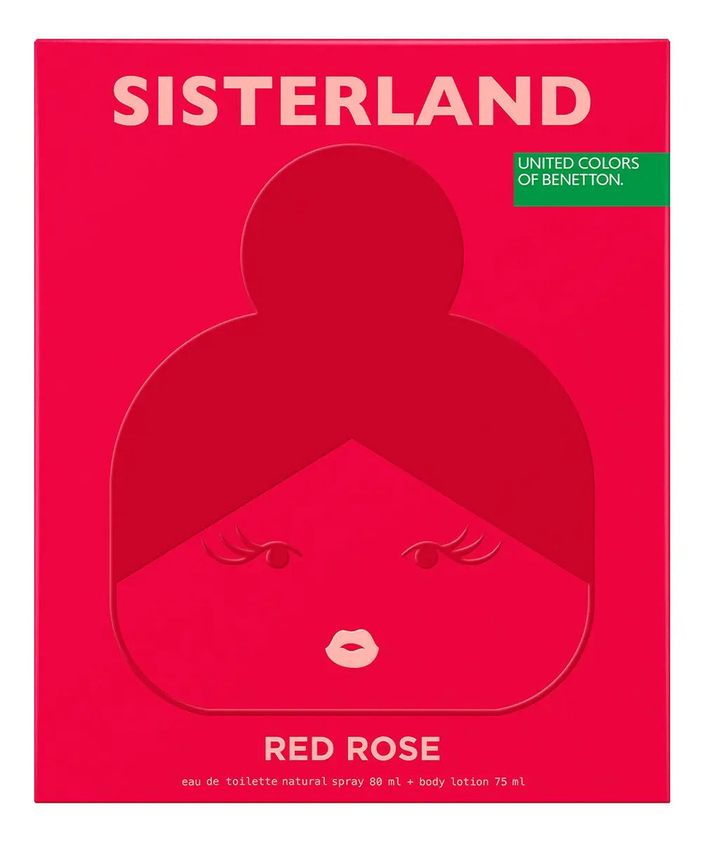 Set Benetton Sisterland Red Rose 2Pz 80Ml Edt Spray - Mujer