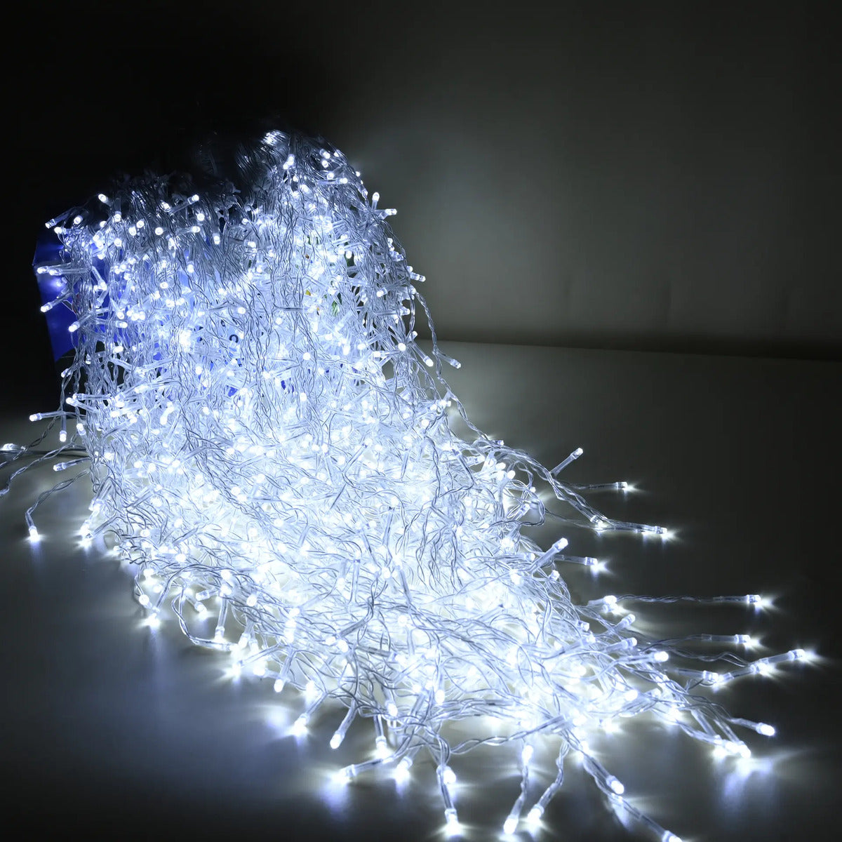 Luces Cascada Navideña 1000F Foco Led 20.5 m Luz Blanca