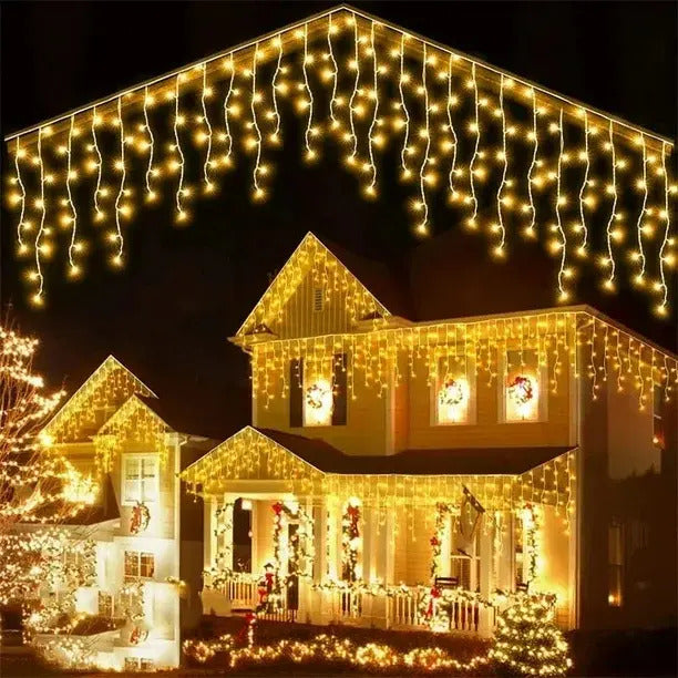 Luces Cascada Navideña 1000F Foco Led 20.5 m Luz Calida