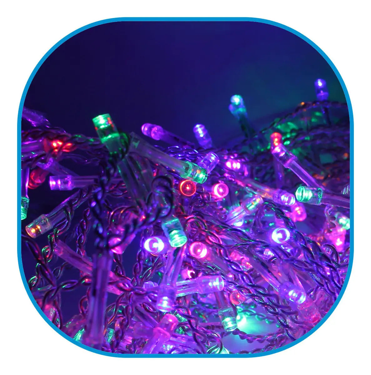 Luces Cascada Navideñas 800F Led 16.5 m C/ Enchufe Multicolor