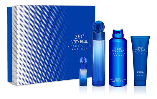 Set 360° Very Blue Perry Ellis 4Pz 100Ml Edt Spray - Hombre