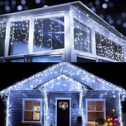 Luces Cascada Navideña 1000F Foco Led 20.5 m Luz Blanca