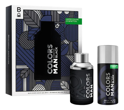 Set Benetton Colors Black 2Pz 100Ml Edt Spray - Hombre