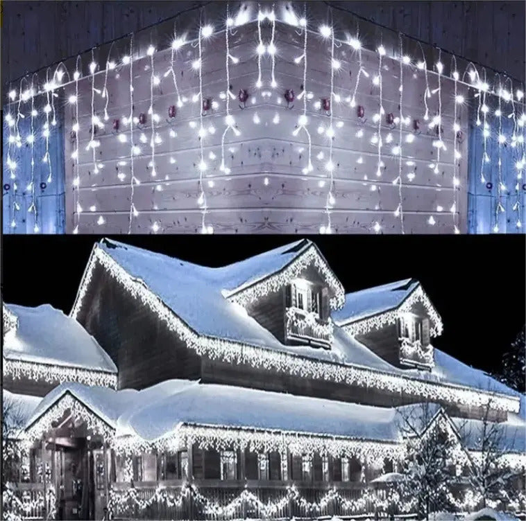 Luces Navideñas Cascada 500 Led 8 Funciones 10 Mts Blanca