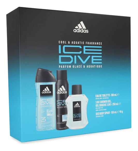 Adidas Set Adidas Ice Dive 3Pz 100Ml Edt Spray - Hombre