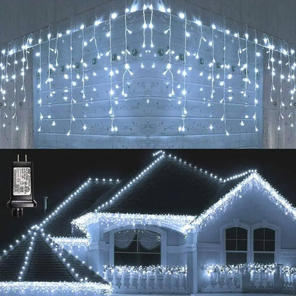Luces Cascada Navideña 1000F Foco Led 20.5 m Luz Blanca