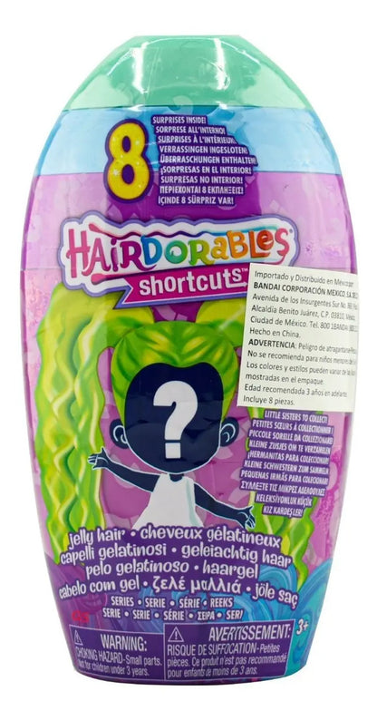 Hairdorables Muñeca Shortcuts 8 Sorpresas Incluidas Bandai - Verde