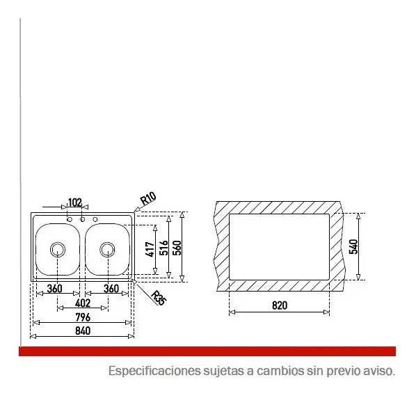 Fregadero Teka Empotrable 840.560 2C (33.22) 7 1Ø 8101112
