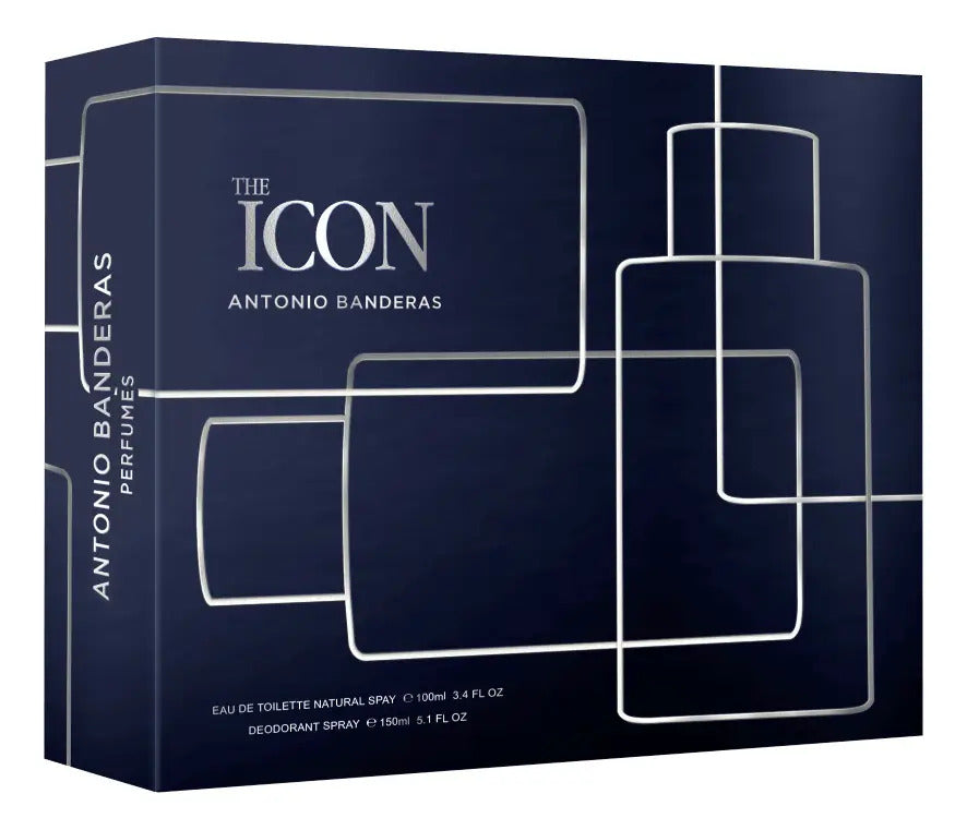 Set Banderas The Icon 2Pzs 100Ml Edt Spray/ Desodorante 150Ml Spray - Hombre