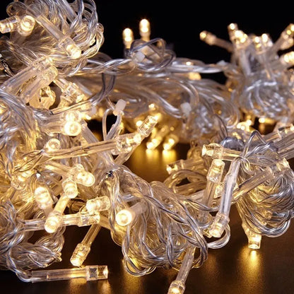 Luces Cascada Navideña 300F Foco Led 6.5 m Luz Cálida/Blanca