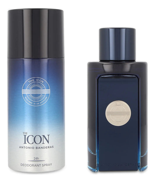 Set Banderas The Icon 2Pzs 100Ml Edt Spray/ Desodorante 150Ml Spray - Hombre