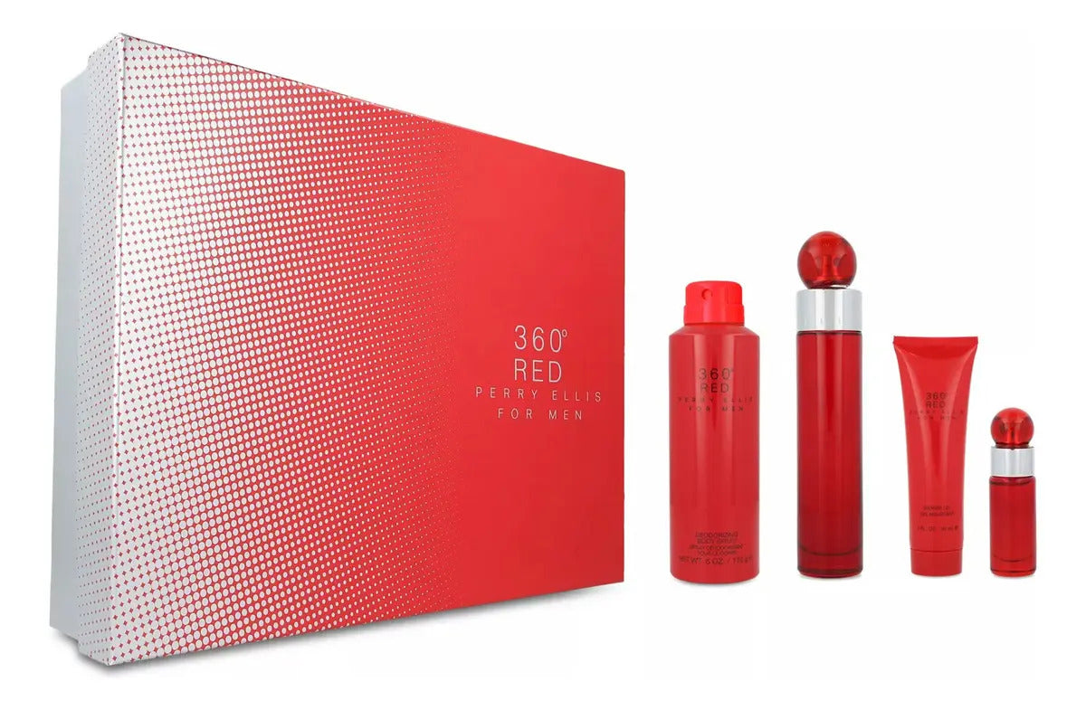 Set 360 Red Caballero Perry Ellis 4 Pz - Hombre