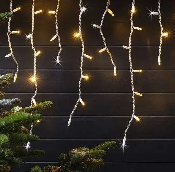 Luces Cascada Navideña 300F Foco Led 6.5 m Luz Cálida/Blanca