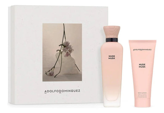 Set Adolfo Dominguez Nude Musk 2Pz 120Ml Edp Spray - Mujer