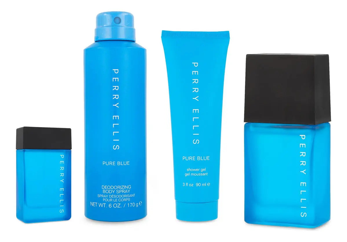 Set Perry Ellis Pure Blue Caballero Perry Elllis 4 pz - Hombre
