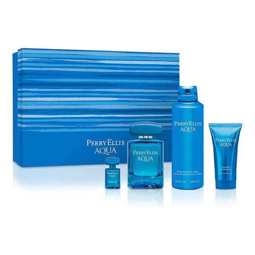 Set Perry Ellis Aqua Caballero Perry Ellis 4 Pz - PriceOnLine