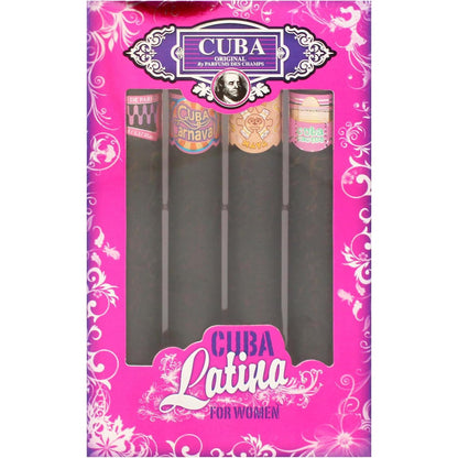 Set Cuba Latino Des Champs 4 Pz 35 ml c/u Spray - Mujer