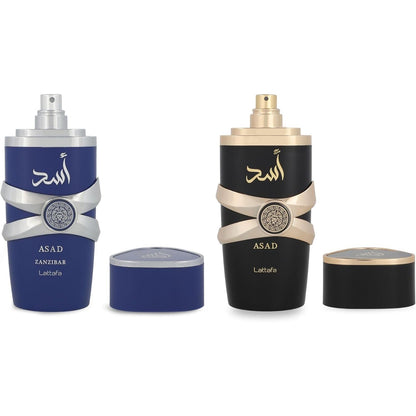 Set Asad Duo 5th Anniversary Lattafa 2 pz - Zanzibar 100 Edp / Asad 100 Edp - Hombre