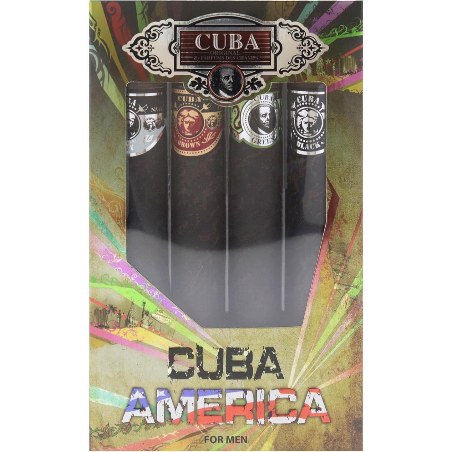Set Cuba America Des Champs 4 Pz 35 ml c/u Spray - Hombre