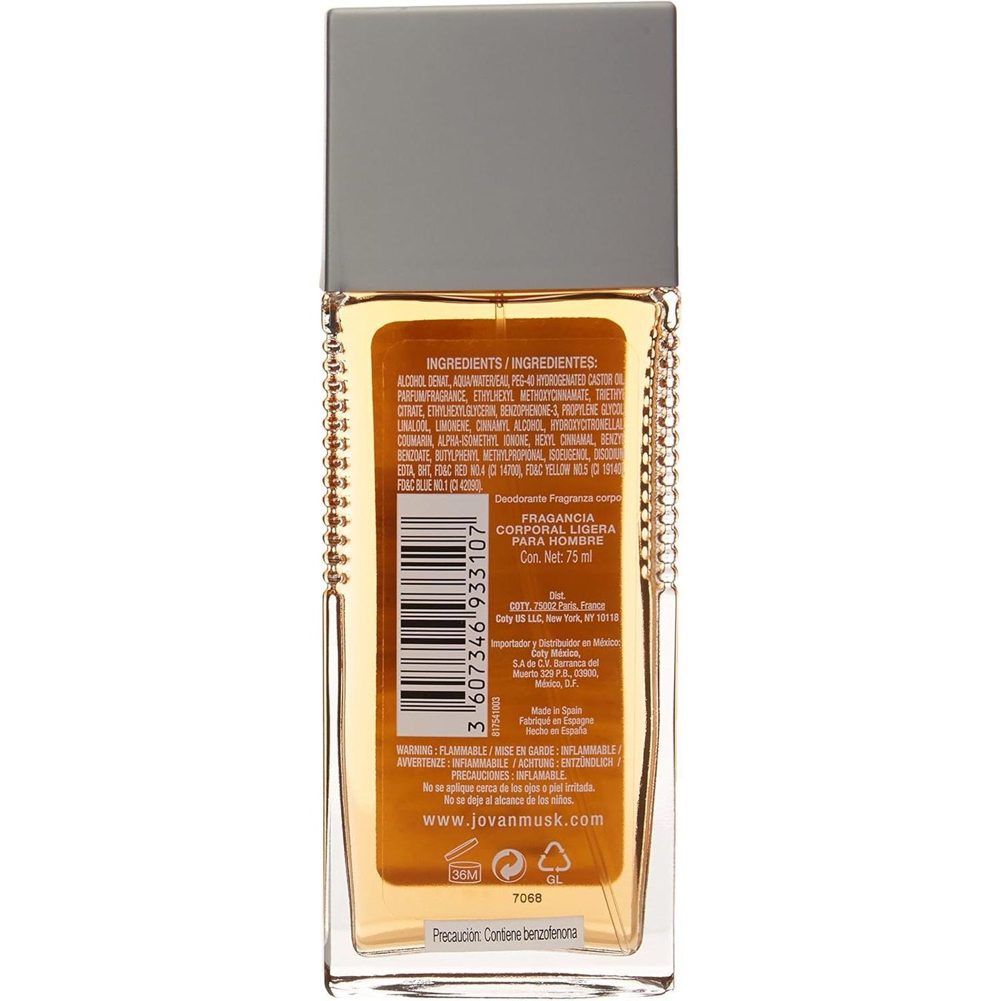 Jovan Musk Men 75Ml Body Fragance Spray - Hombre