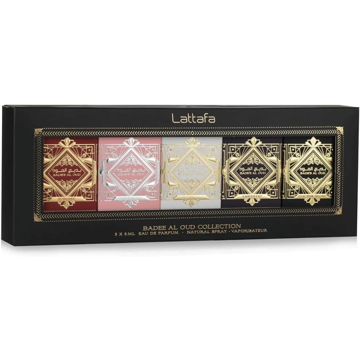 Set Mini Lattafa Bade'E Al Oud 5Pzs Glory 5Ml Edp/ Amethys 5Ml Edp/ Honor & Glory 5Ml Edp/ Sublime 5Ml Edp/ Noble Blush 5Ml Edp - Unisex