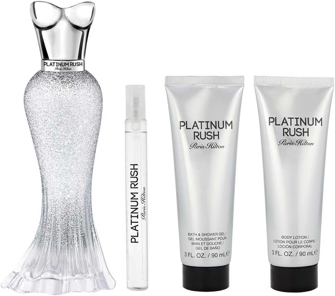 Paris Hilton Set Paris Hilton Platinum Rush 4Pzs 100Ml Edp Spray/ Shower Gel 90Ml/ Body Lotion 90Ml/ 10Ml Edp Spray - Mujer