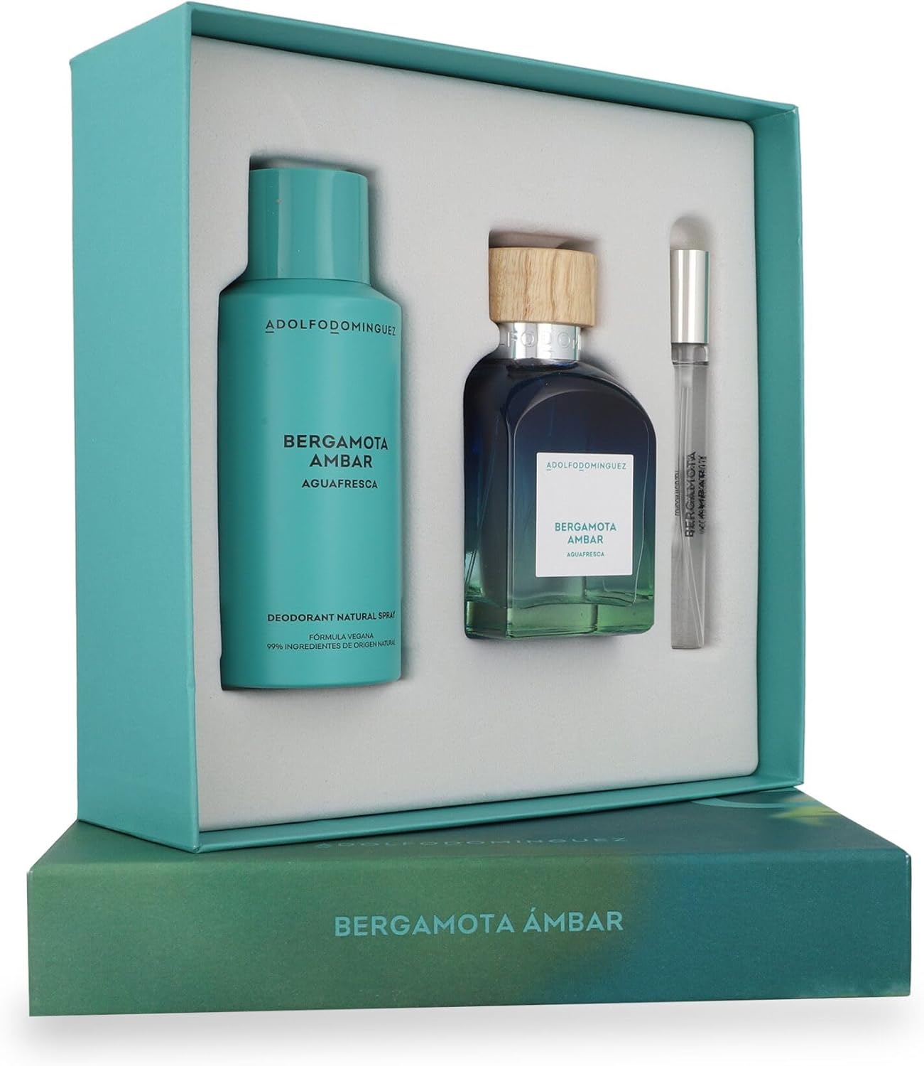 Set Bergamota Ambar Adolfo Dominguez 3Pz - 120 ml Edt / Desodorante 150 ml - Hombre