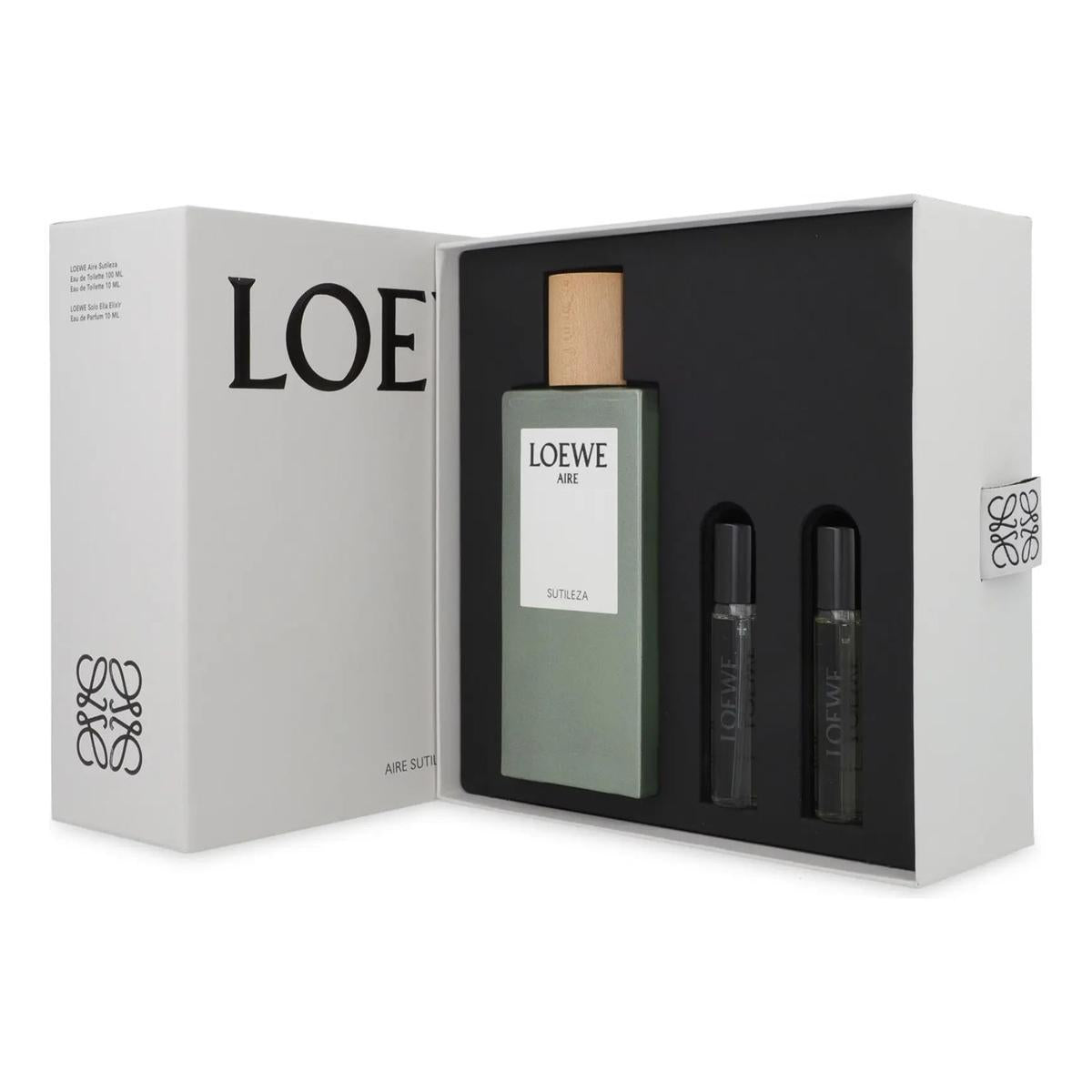 Set Loewe Aire Sutileza 3Pzs 100Ml Edt Spray/ 10Ml Edt Spray/ Solo Ella Elixir 10Ml Edp Spray - Mujer