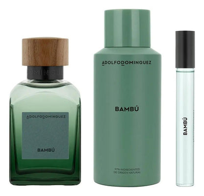 Set Adolfo Dominguez Bambu 3Pzs 120Ml Edp Spray/ Desodorante 150Ml Spray/ 10Ml Edp Spray - Hombre