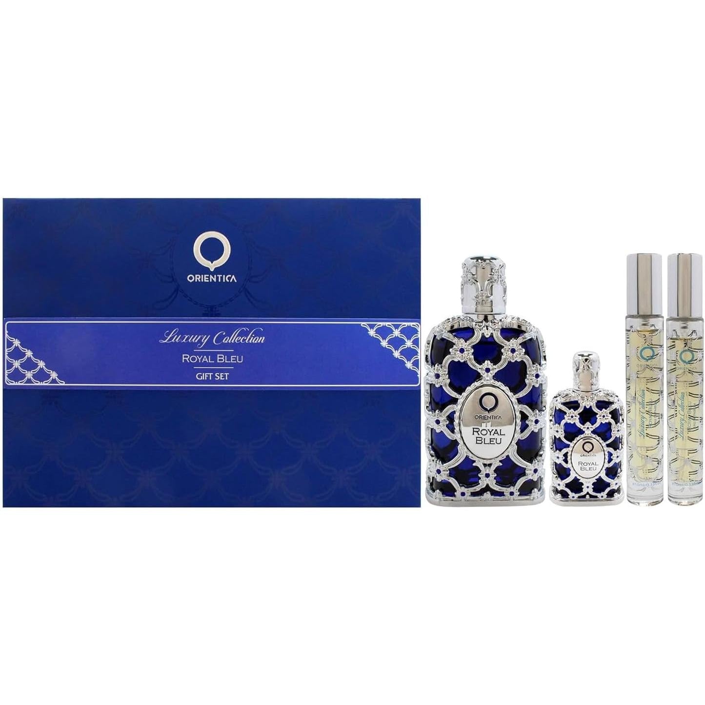 Set Orientica Luxury Collection Royal Bleu 4Pz 80Ml Edp Spray/ 7.5Ml Edp/ 10Ml Edp Spray X2 - Unsex