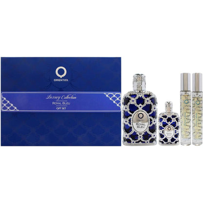 Set Orientica Luxury Collection Royal Bleu 4Pz 80Ml Edp Spray/ 7.5Ml Edp/ 10Ml Edp Spray X2 - Unsex