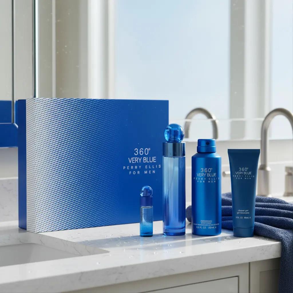 Perry Ellis Set 360° Very Blue 4Pz 100Ml Edt Spray - Hombre