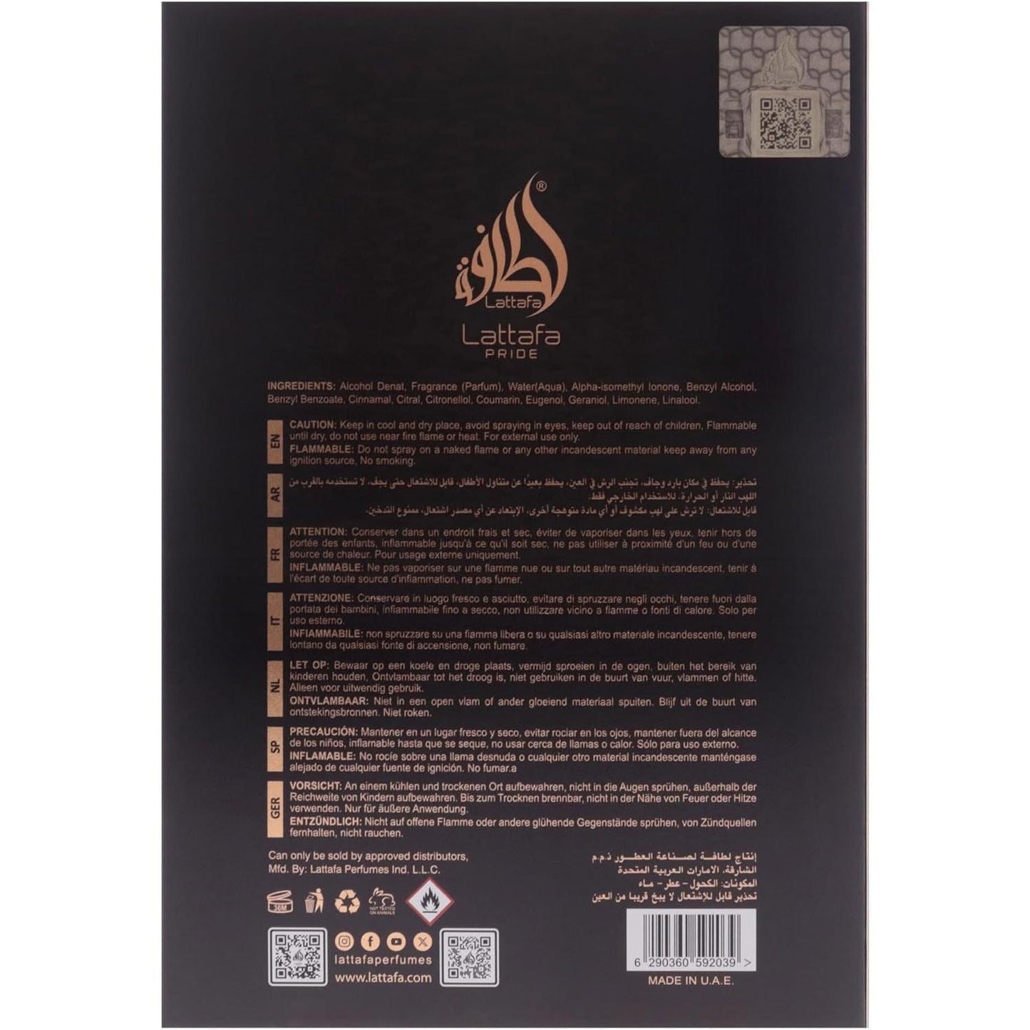 Lattafa Pride Peace & Love 100Ml Edp Spray - Unisex