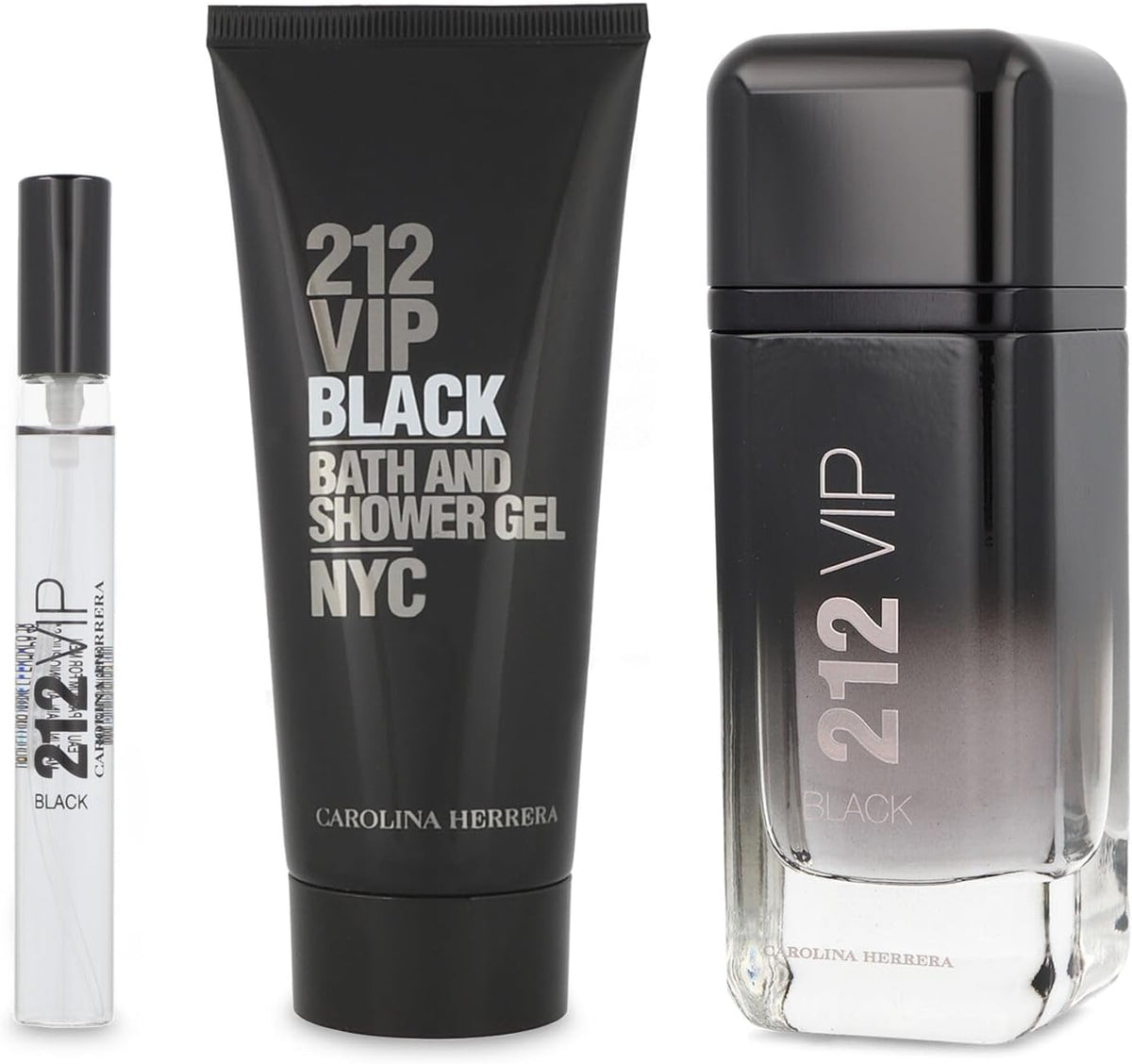 Carolina Herrera Set 212 Vip Black 3Pzs 100Ml Edp Spray/ Shower Gel 100Ml/ 10Ml Edp Spray - Hombre