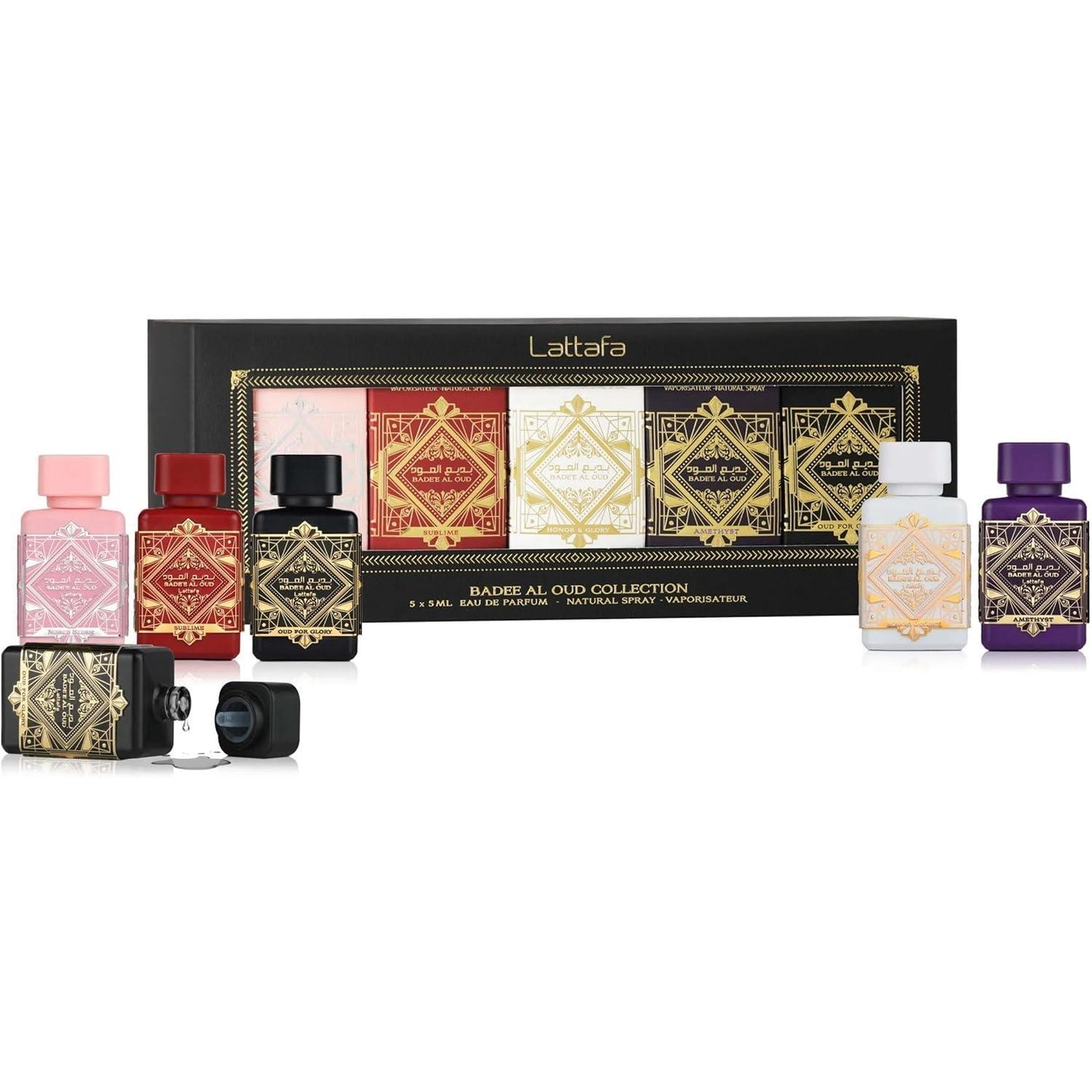 Set Mini Lattafa Bade'E Al Oud 5Pzs Glory 5Ml Edp/ Amethys 5Ml Edp/ Honor & Glory 5Ml Edp/ Sublime 5Ml Edp/ Noble Blush 5Ml Edp - Unisex