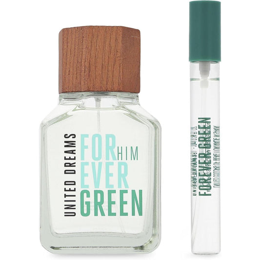 Set Benetton United Dreams Forever Green 2Pzs 100Ml Edt Spray/ 10Ml Edt Spray - Hombre