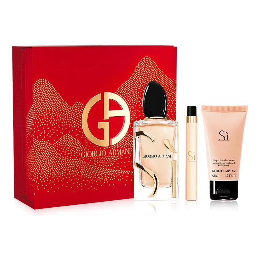 Set Giorgio Armani Si 3Pzs 100Ml Edp Spray/ Body Lotion 50Ml/ 10Ml Edp Spray - Mujer