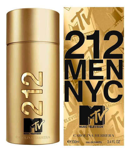 Carolina Herrera 212 Men Mtv 100Ml Edt Spray para Hombre Fragancia Masculina de Alta Calidad