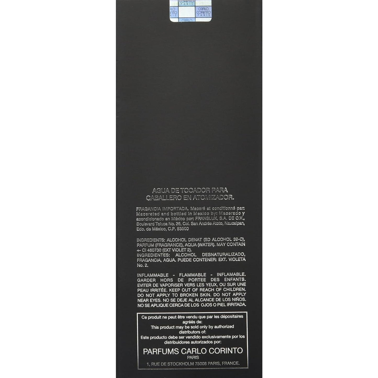 Carlo Corinto Black Caballero Carlo Corinto 100 ml Edt Spray - Hombre