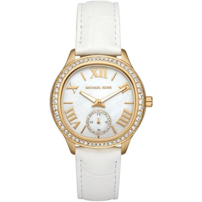 Michael Kors Reloj Mk4818 para Mujer con Correa Blanca y Dial con Números Romanos Elegante y Sofisticado
